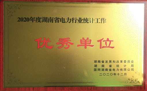 完美电竞·（中国）电子竞技株洲航电分公司荣获“2020年度湖南省电力行业统计优秀单位”称号